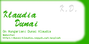 klaudia dunai business card